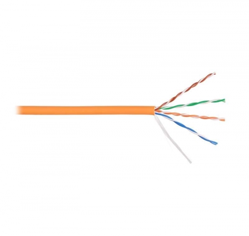 Кабель NIKOLAN U/UTP 4 пары кат.5e (класс D) тест по ISO/IEC 100МГц ож BC (чистая медь) 24AWG (0.511мм) внутр. LSZH нг(А)-HFLTx оран. (уп.305м) NIKOMAX NKL 9100C-OR 494153