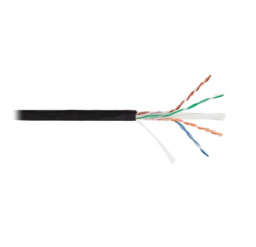 Кабель NIKOLAN U/UTP 4 пары кат.6 (класс E) тест по ISO/IEC 250МГц ож BC (чистая медь) 23AWG (0.57мм) внешний PE до -60град.С черн. (уп.305м) NIKOMAX NKL 4640B-BK 494158