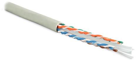 Кабель UUTP4-C6-S23-IN-LSZH-GY-305 (UTP4-C6-SOLID-LSZH-GY-305) витая пара UTP (U/UTP) кат. 6; 4х2х0.5 (23 AWG) ож (solid) с разделит. LSZH нг(С)-HF (–20град.C +75град.C) сер. (уп.305м) Hyperline 42048 384674