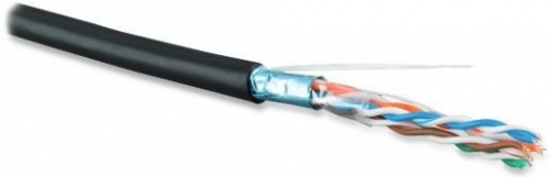 Кабель витая пара FUTP4-C5E-S24-OUT-LSZH-BK-500 F/UTP кат.5e 4 пары (24 AWG) одножильн.(solid) экран-фольга внешн. LSZH нг(С)-HF -40град.C-+75град.С черн. (500м) Hyperline 236290 442228