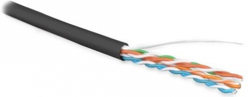 Кабель витая пара UUTP4-C5E-S24-OUT-LSZH-BK-500 неэкранир. U/UTP кат. 5e 4 пары (24 AWG) ож (solid) внешн. LSZH нг(С)-HF черн.(уп.500м) Hyperline 236320 442012