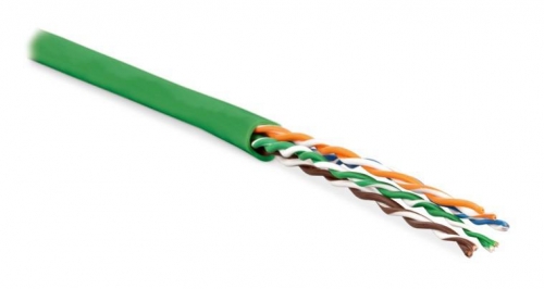 Кабель витая пара UUTP4-C6-P24-NCR-IN-LSZH-GN-100 U/UTP кат.6 4 пары (24 AWG) мж (patch) без разделит. LSZH нг(С)-HF зел. (уп.100м) Hyperline 273529 1203275
