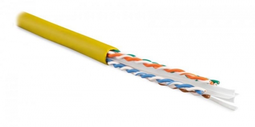 Кабель витая пара UUTP4-C6-S23-IN-LSZH-YL-100 U/UTP кат.6 4 пары (23 AWG) ож (solid) с разделит. LSZH нг(С)-HF жел. - (уп.100м) Hyperline 273525 1203230