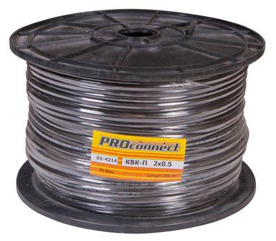 Кабель КВК-П-2+2х0.5 200м Ч (м) PROCONNECT 01-4214 461541