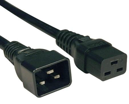 Кабель питания PWC-IEC19-IEC20-0.5-BK IEC 320 C19 -IEC 320 C20 (3х1.5) 16А прямая вилка 0.5м Hyperline 248702 1201426