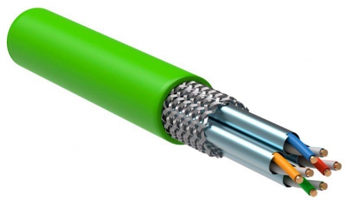 Кабель связи витая пара S/FTP 4х2х23AWG кат.6а solid LSZH (305м) зел. (м) ITK LC1-C6A04-622 306449