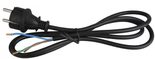 Кабель сетевой S-LR2A с прямой евровилкой 1.5м с заземл. черн. Volsten 9345 428807