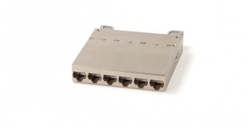 Кассета PPTR-CSS-1-6хRJ45-C6-SH-STL (для медн. претерм. решений) 6 экран. портов RJ45 кат. 6 Hyperline 235661 1201450