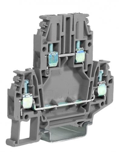 Клемма DBC.4/GR проходная 4кв.мм 2 уровня винт. ДКС ZDB400GR 482495