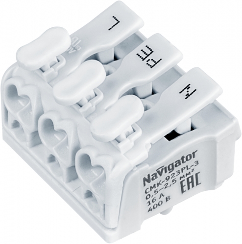 Клемма монтажная 61 072 NTC-CMK-923PL-3 (уп.5шт) Navigator 61072 476749