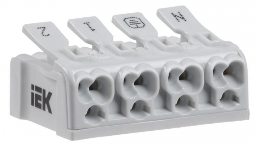 Клемма пружинная соединительная КСП4-2L+N+PE ИЭК UKZ-B06-4P-F0-E0-10 326854