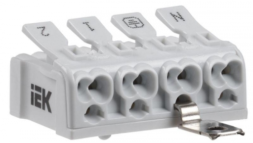 Клемма пружинная соединительная КСПнз4-2L+N+PE ИЭК UKZ-B06-4P-F1-E1-10 326853