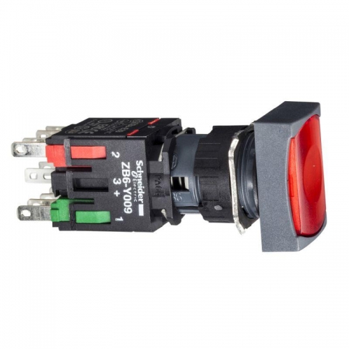 Кнопка 16мм с/подс. 12-24V красн. с возв. SchE XB6DW4B5B 130369