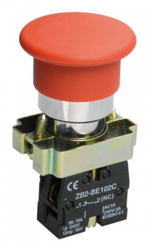 Кнопка LAY5-BC42 "Грибок" красн. 1p ИЭК BBG71-BC-K04 236080