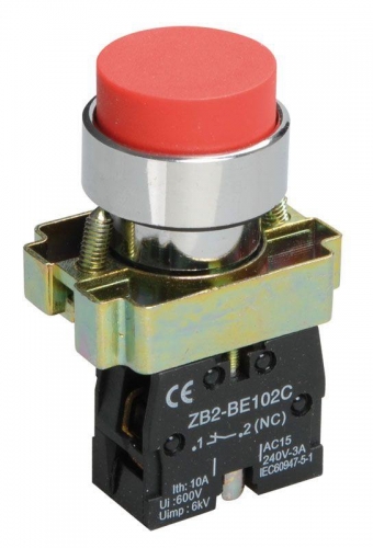 Кнопка LAY5-BL42 без подсветки красн. 1р ИЭК BBT71-BL-K04 250707