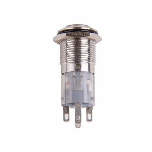Кнопка антивандальная d16 12В Б/Фикс (5с) (ON)-OFF/(OFF)-ON зел. (A-16-C4) Rexant 36-3255 499800