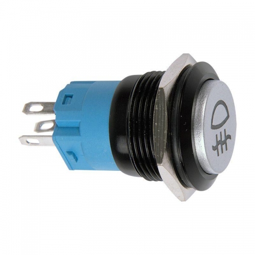 Кнопка антивандальная d19 Фикс 12В (2с) ON-OFF зел. (противотуманки) Rexant 36-3385 499763