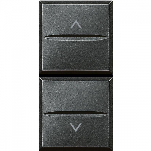 Кнопка двойн. с блокировкой 1п (NO) + 1п (NO) 10А 250В Axolute антрацит Leg BTC HS4037 1038729
