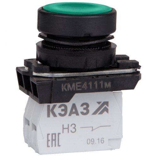Кнопка управления КМЕ4111м 1но+1нз IP40 цилиндр зел. КЭАЗ 248242 460376