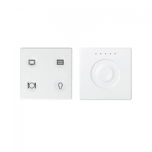 Комплект выключателя 4-кл. сенсорн. + регулятор Т3 KNX; RJ12 бел. Simon82 Sense 8400655-030 417497