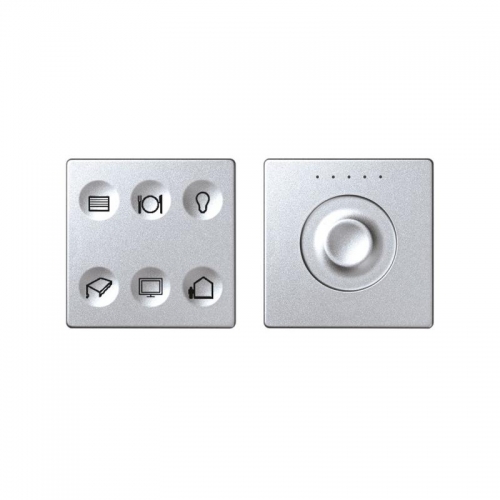 Комплект выключателя 6-кл. сенсорн. + регулятор Т3 KNX; RJ12 алюм. Simon82 Sense 8400675-093 417467