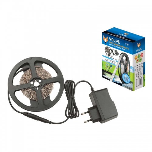 Комплект светодиодной ленты ULS-Q721 2835-60LED/m-IP20-2.5M-DW RRP24C00 2.5м IP20 адаптер 24Вт свет хол. бел. Volpe UL-00000643 485038