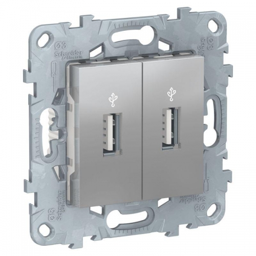 Коннектор-USB 2-м UNICA NEW алюм. SchE NU542730 1239994