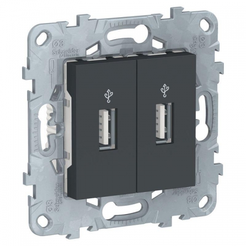 Коннектор-USB 2-м UNICA NEW антрацит SchE NU542754 1239996