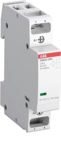 Контактор ESB20-20N-01 модульный (20А АС-1 2НО) катушка 24В AC/DC ABB 1SBE121111R0120 1247125