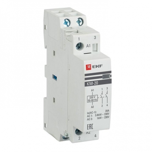 Контактор мод. КМ 20А 2NО (1 мод.) EKF km-1-20-20 227372