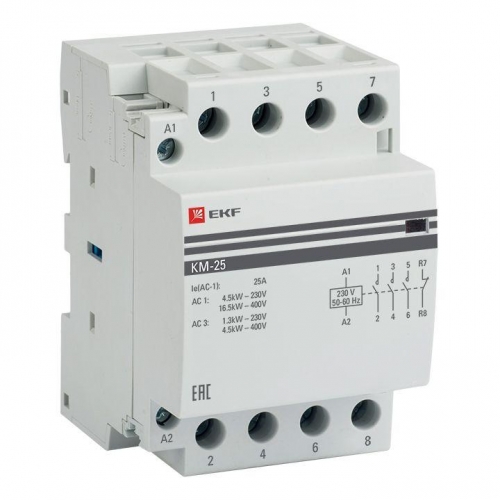 Контактор мод. КМ 25А 3NО+NC (3 мод.) EKF km-3-25-31 311027
