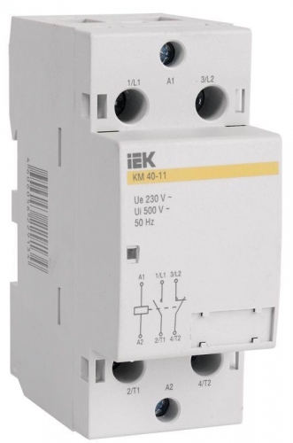 Контактор модульный КМ40-11 40А/2п 1з AC ИЭК MKK10-40-11 282919