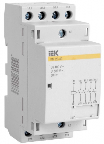 Контактор модульный КМ63-40 63А/4п 230В AC/DC ИЭК MKK20-63-40 159058