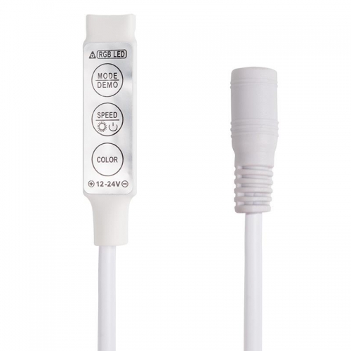 Контроллер LED мини с разьемом 5.5х2.1мм 72/144Вт 3 кнопки 12В/24В Neon-Night 143-106 1250805