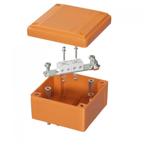 Коробка ответвительная FS 100х100х50мм 4р 450В 6А 4кв.мм с гладкими стенками и клеммн. IP56 пластик. ДКС FSB10404 439284