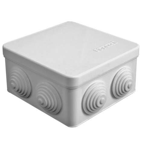 Коробка распр. ОП 105х105х56 7 выходов 4 гермоввода IP54 крышка защелкивающаяся сер. Epplast 100012 516742
