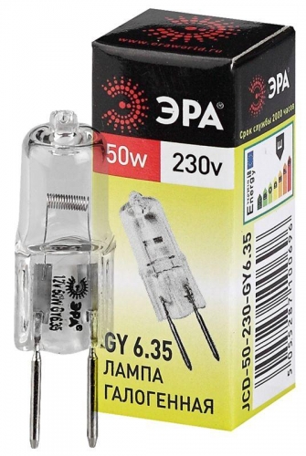 Лампа галогенная GY6.35-JCD-50W-230V 50Вт капсула GY6.35 230В Эра C0027374 416088