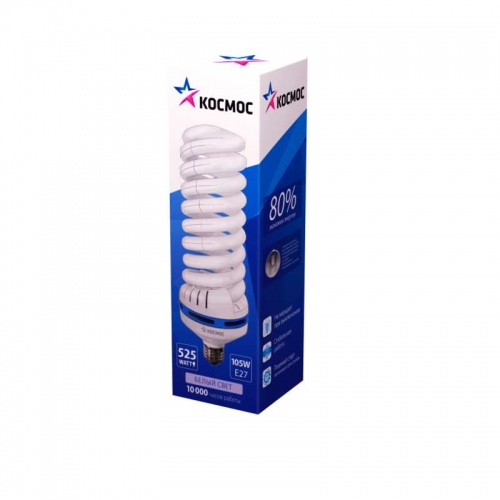 Лампа люминесцентная компакт. SPC 85Вт E27 спиральная 4200К КОСМОС LKsmT5SPC85WE2742_m 160212