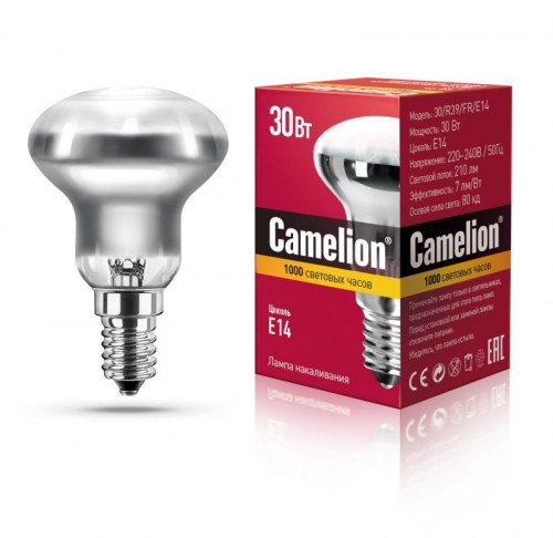 Лампа накаливания 30Вт E14 220В зеркальная Camelion 12657 458637