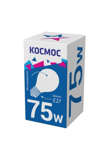 Лампа накаливания A50/A55 75Вт E27 220-240В мат. КОСМОС LKsmSt55Fr75E27v2 61695