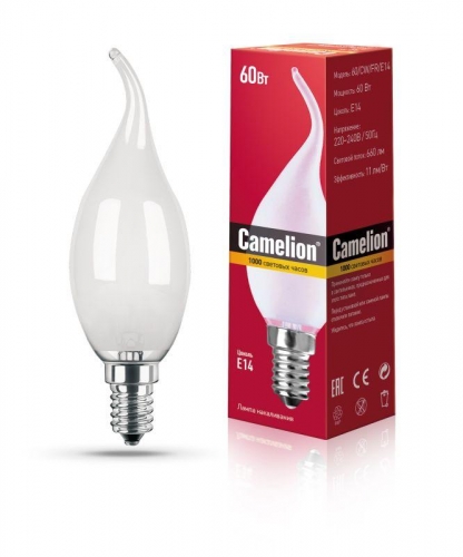 Лампа накаливания MIC 60Вт CW/FR/E14 Camelion 11279 307704