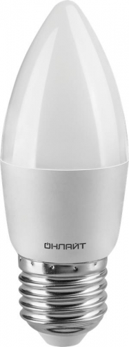 Лампа светодиодная 71 635 OLL-C37-8-230-4K-E27-FR 8Вт свеча 4000К белый E27 600лм 176-264В ОНЛАЙТ 71635 432470