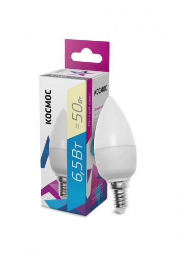 Лампа светодиодная LED BASIC CN 6.5Вт 220В E14 3000К Космос LkecLED6.5wCNE1430 417235