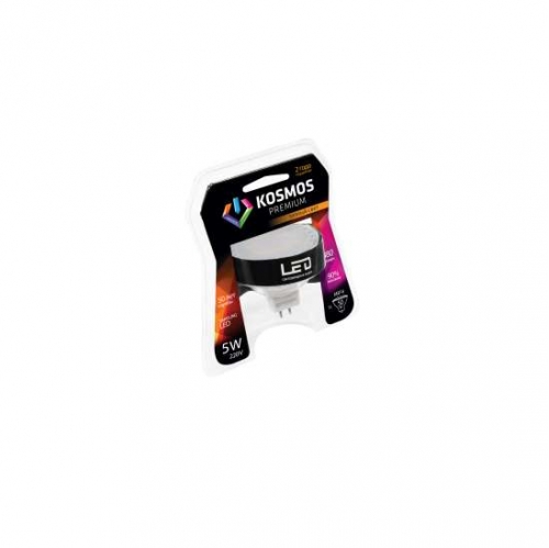 Лампа светодиодная LED KOSMOS premium MR16 5Вт GU5.3 230В 3000К Космос KLED5wMR16GU53230v27 260615