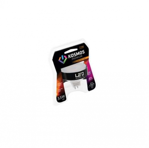 Лампа светодиодная LED KOSMOS premium MR16/ст. 3.5Вт 12В GU5.3 3000К Космос KLED3.5w12vMR16G5327 265135