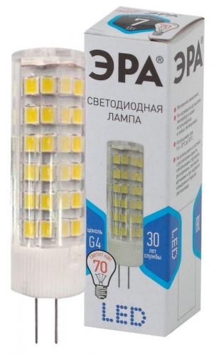 Лампа светодиодная LED smd JC-7w-220V-corn ceramics-840-G4 ЭРА Б0027860 1231432