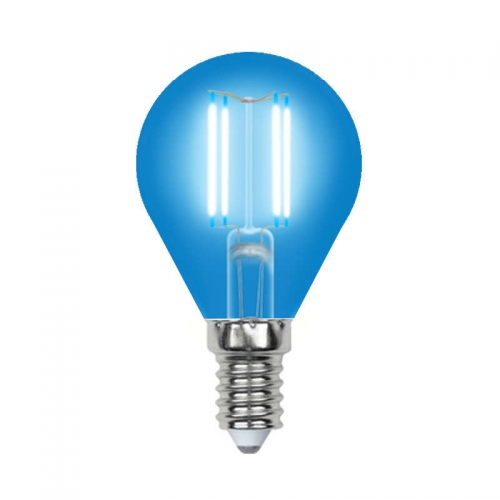 Лампа светодиодная LED-G45-5W/BLUE/E14 GLA02BL форма "шар" Air color син. упак. картон Uniel UL-00002989 485239