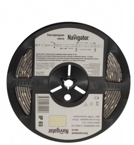 Лента светодиодная 71 426 NLS-5050WW60-14.4 IP20 12B R5 14.4Вт/м (уп.5м) Navigator 71426 220239