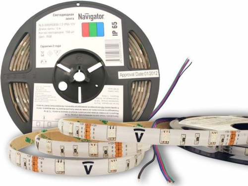 Лента светодиодная 71 428 NLS-5050RGB30-7.2 IP65 12B R5 7.2Вт/м (уп.5м) Navigator 71428 220241