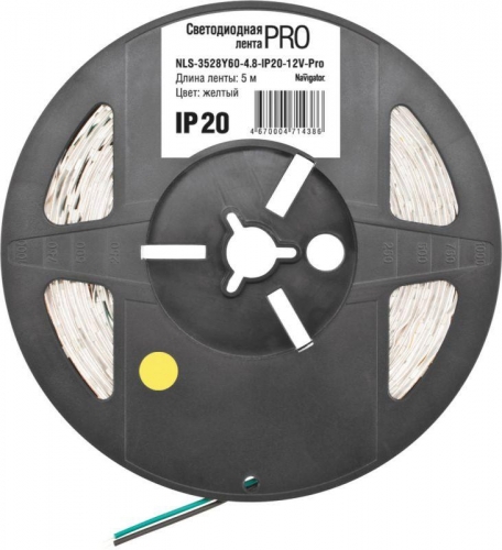 Лента светодиодная 71 438 NLS-3528Y60-4.8-IP20-12В-Pro R5 4.8Вт/м (уп.5м) Navigator 71438 248899